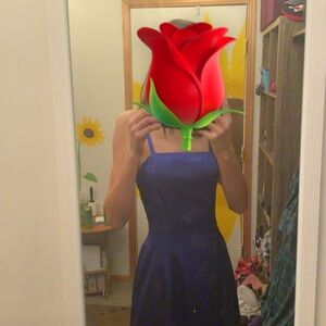 Elegant Blue Spaghetti Strap Dress